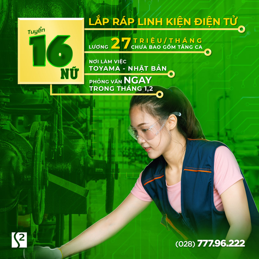 Xuất khẩu lao động Nhật Bản Esuhai - Tuyển dụng Lắp ráp điện tử